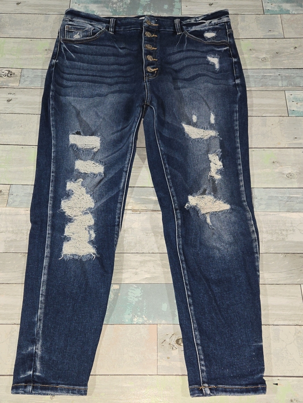KanCan Kurvy Ultra High Rise Ankle Skinny Jeans Button Fly Size 32